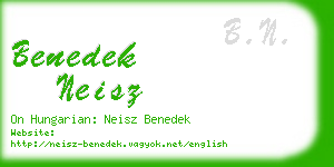 benedek neisz business card